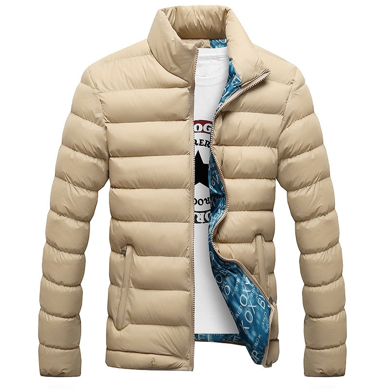 Men's lightweight stand-collar puffer jacket, product view