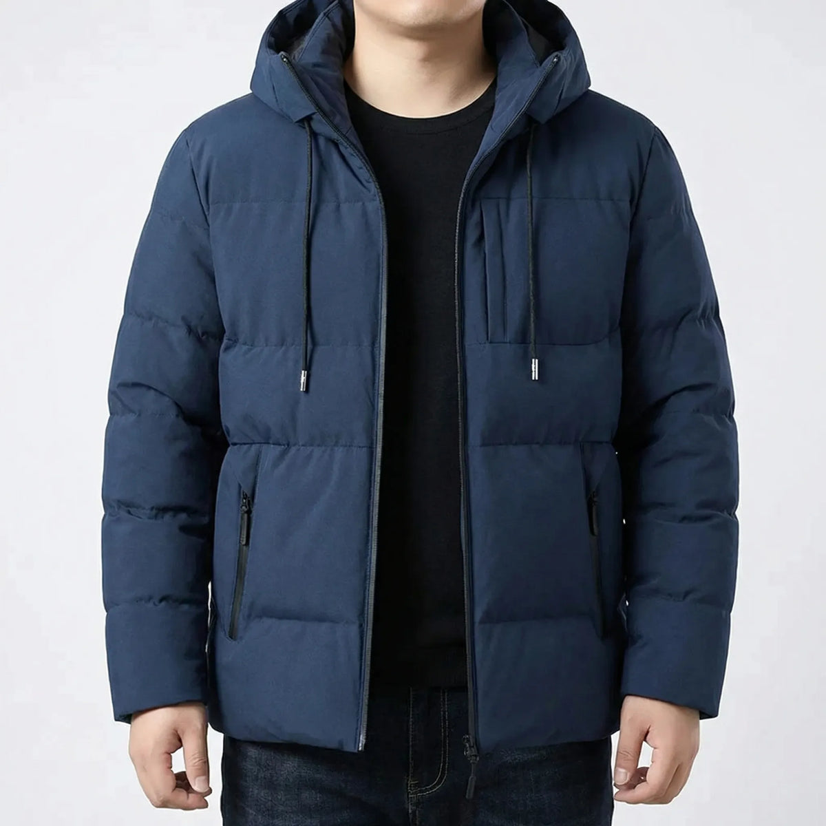Men's big and tall hooded padded jacket, product view