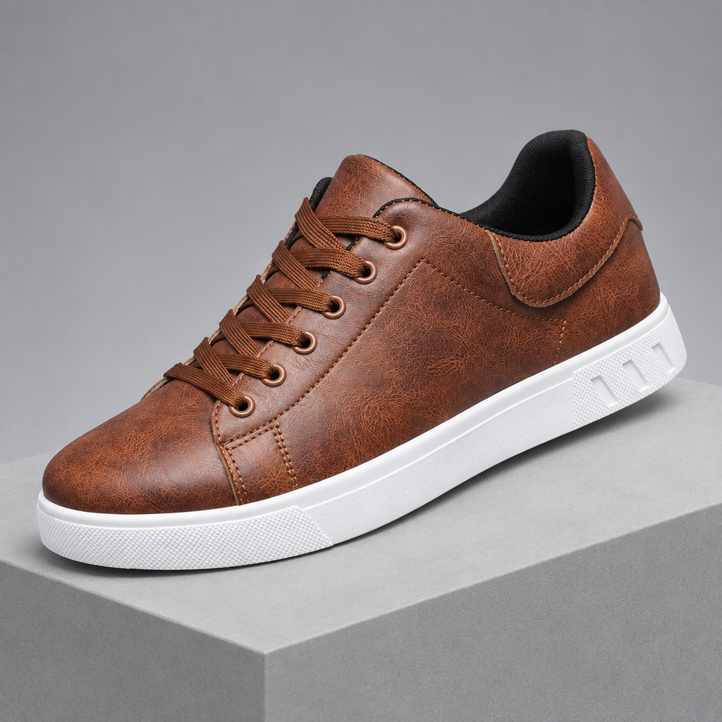 Men's Leather Low-Top Sneakers