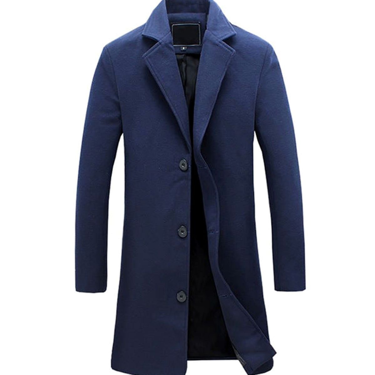Men's wool-blend notch lapel overcoat, product view