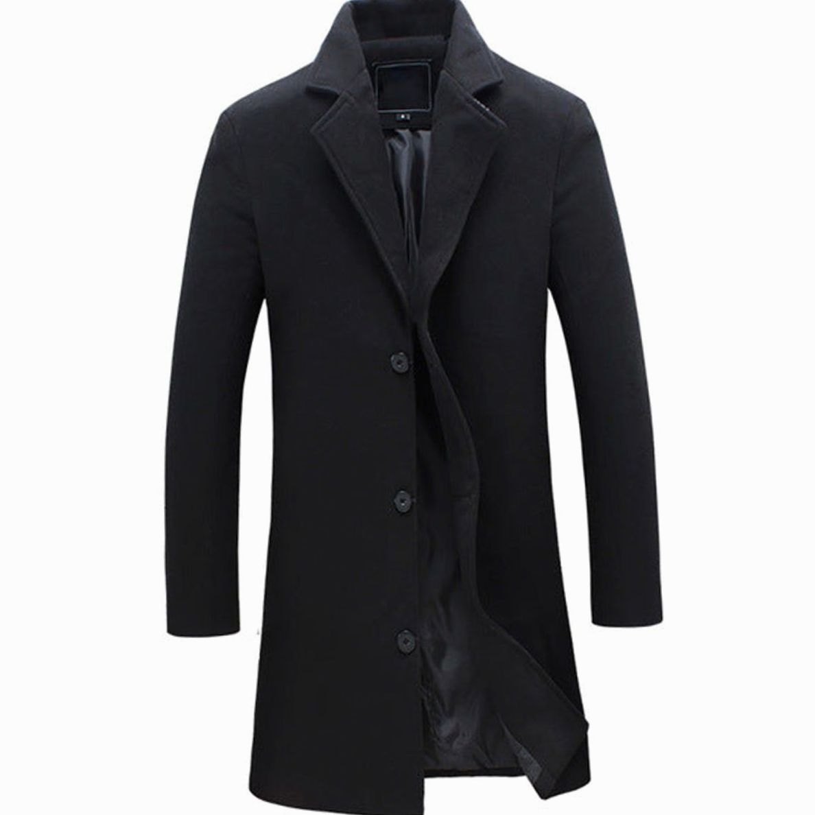 Men's wool-blend notch lapel overcoat, product view