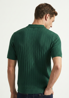 Men’s Ribbed Polo Sweatshirt Short Sleeve – Forest Green