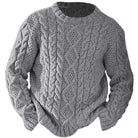 Men's Aran cable knit sweater, product view