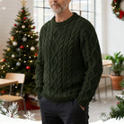 Men's Aran cable knit sweater, product view