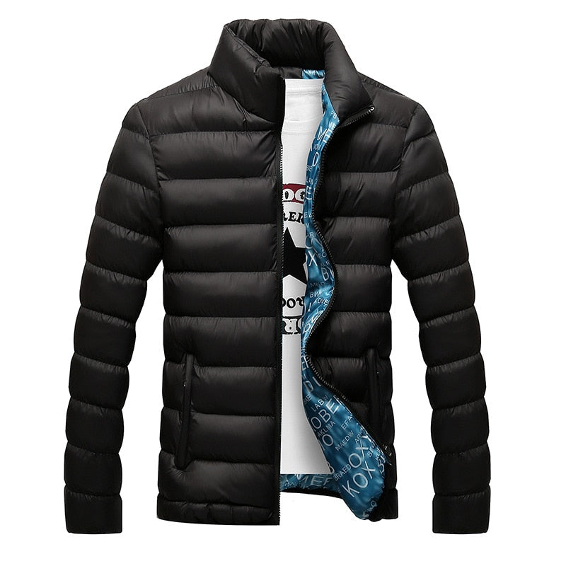Men's lightweight stand-collar puffer jacket, product view
