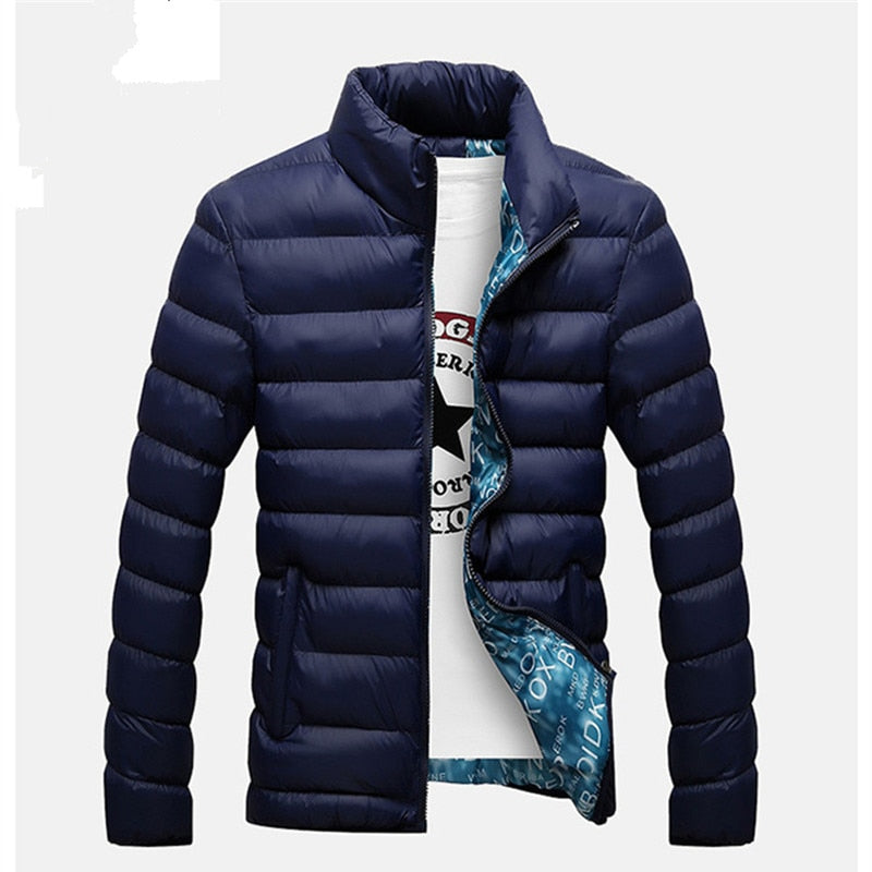 Men's lightweight stand-collar puffer jacket, product view
