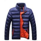 Men's lightweight stand-collar puffer jacket, product view