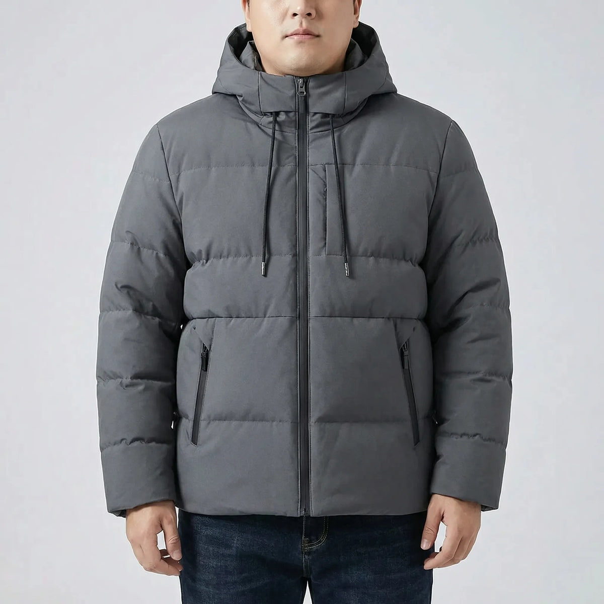 Men's big and tall hooded padded jacket, product view