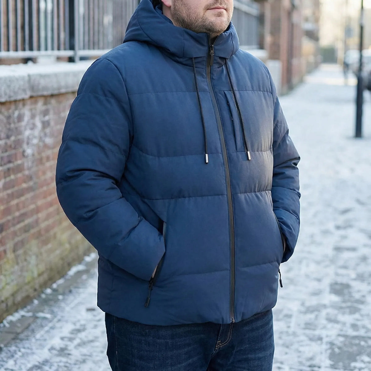 Men's big and tall hooded padded jacket, product view