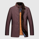 Men's quilted faux-fur collar jacket, product view