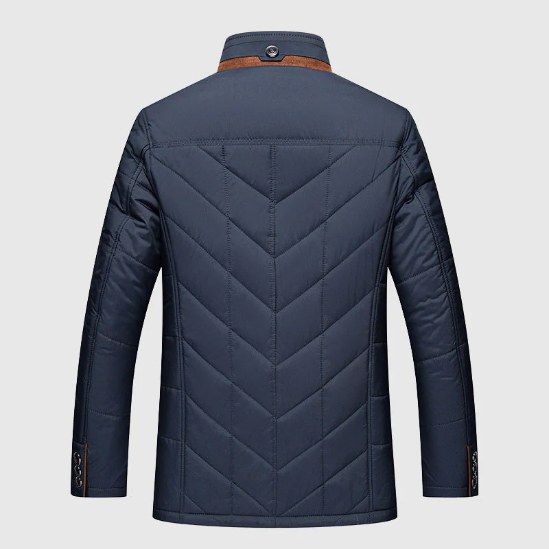 Men's quilted faux-fur collar jacket, product view