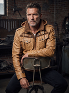 Brown Leather Jacket With Hood (Men)