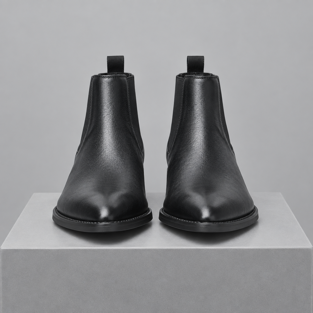 Men's Pointed-Toe Leather Chelsea Boots