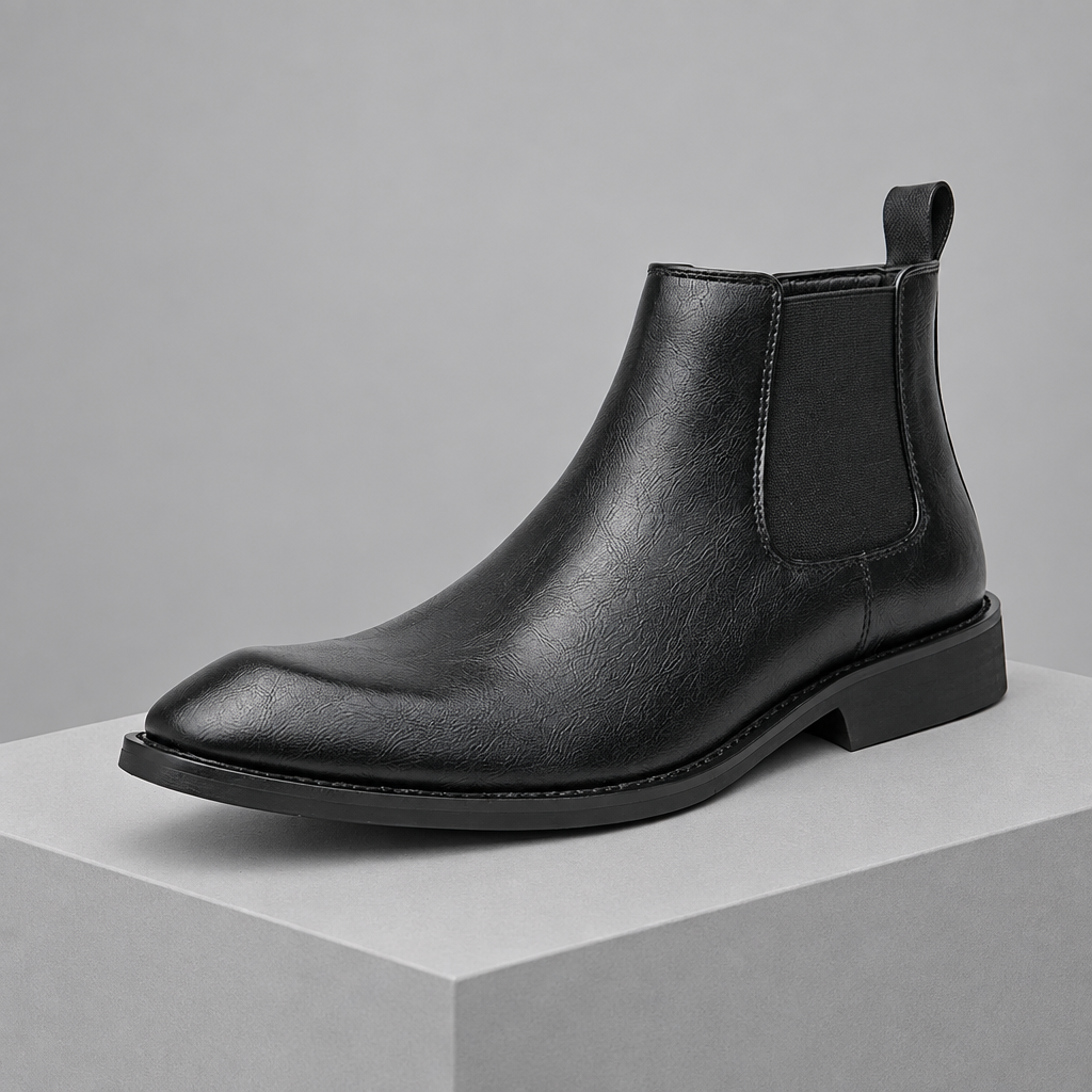 Men's Pointed-Toe Leather Chelsea Boots