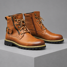Men's Leather Motorcycle Combat Boots