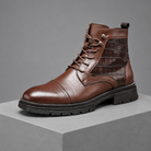 Men's Leather Zip-Up Dress Boots
