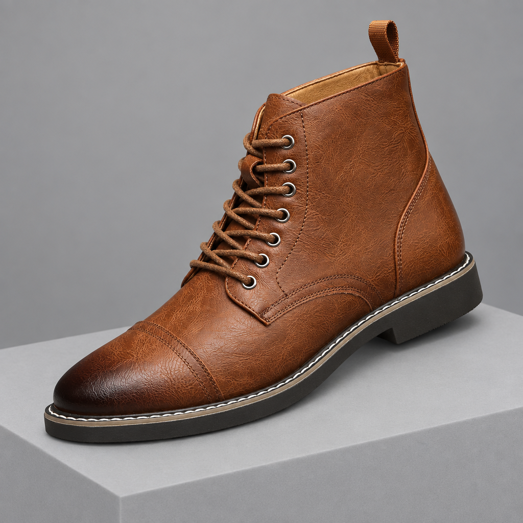 Men's Leather Cap-Toe Work Boots