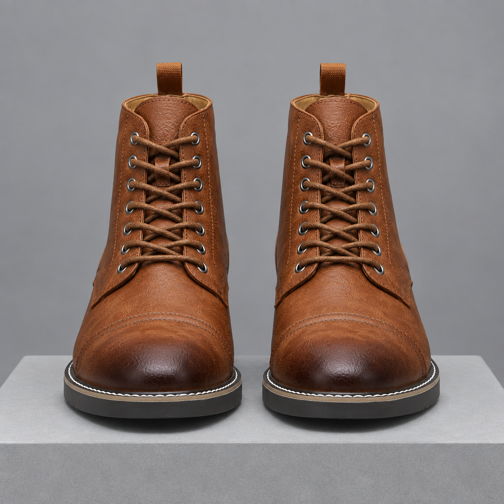 Men's Leather Cap-Toe Work Boots