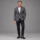 Men's cotton blend blazer, full-body standing shot