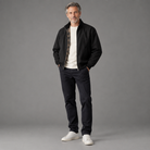 Men's woven Harrington jacket, full-body standing shot