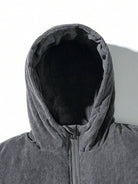 Men's corduroy hooded puffer jacket, product view