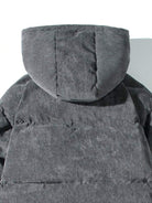 Men's corduroy hooded puffer jacket, product view