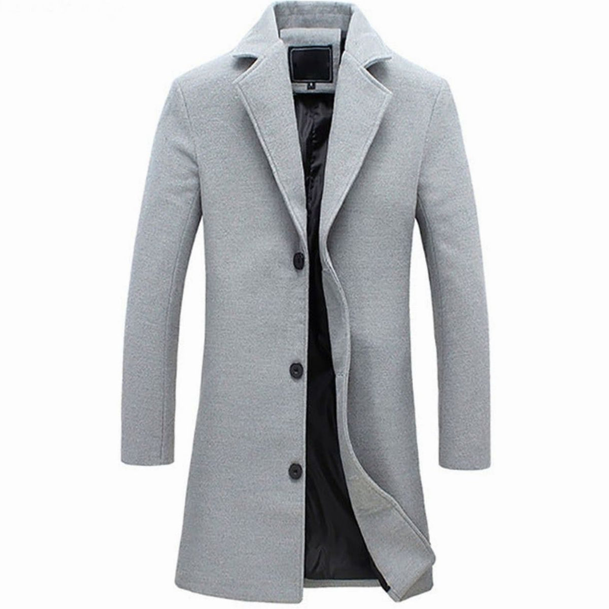 Men's wool-blend notch lapel overcoat, product view