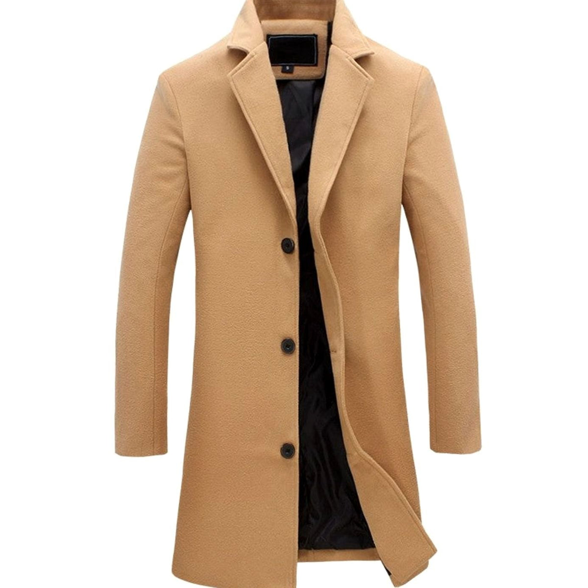 Men's wool-blend notch lapel overcoat, product view