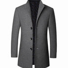 Men's quilted-lined wool single-breasted overcoat, product view