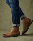Men's full-grain leather lace-up chukka boots, product view
