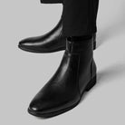 Men's pointed-toe side-zip leather boots, product view