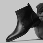 Men's pointed-toe side-zip leather boots, product view