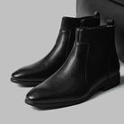 Men's pointed-toe side-zip leather boots, product view